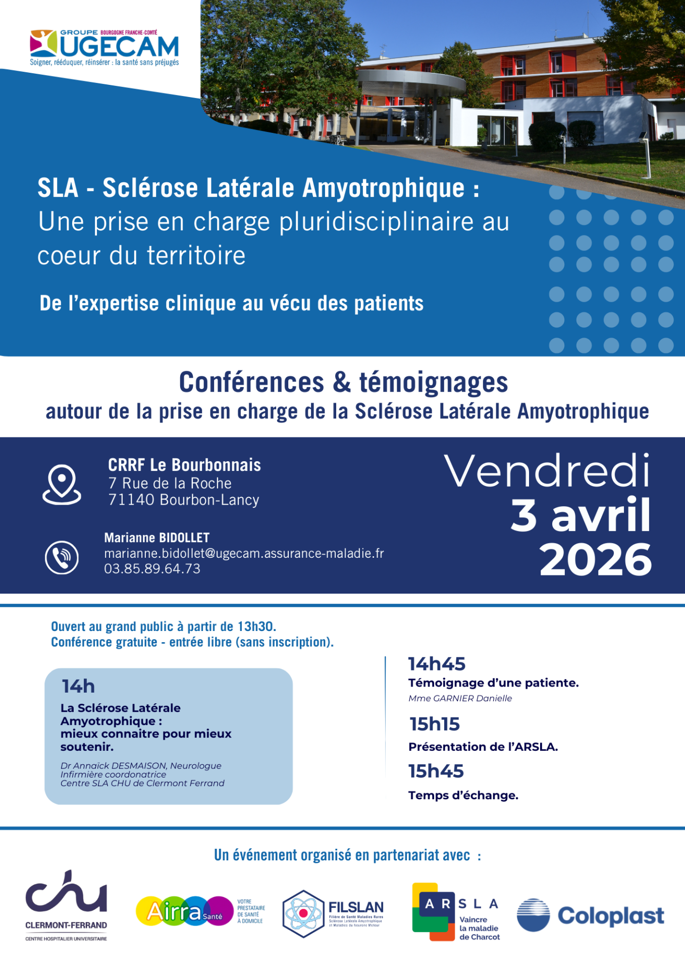 Conférences & témoignages maladie de Charcot