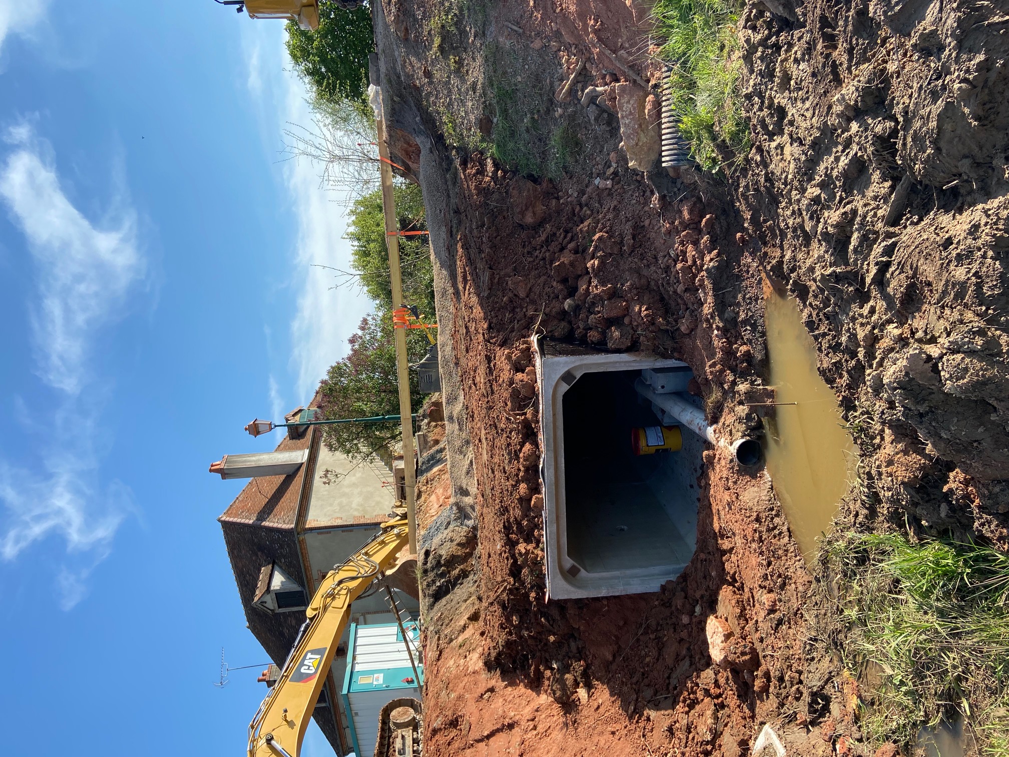 Travaux ponceau route de Gueugnon en cours